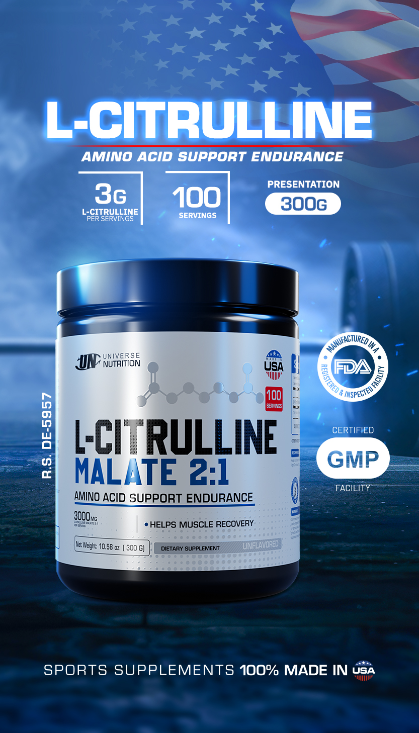 Suplemento L-Citrulline de Universe Nutrition con 3 g de L-citrulina por servicio